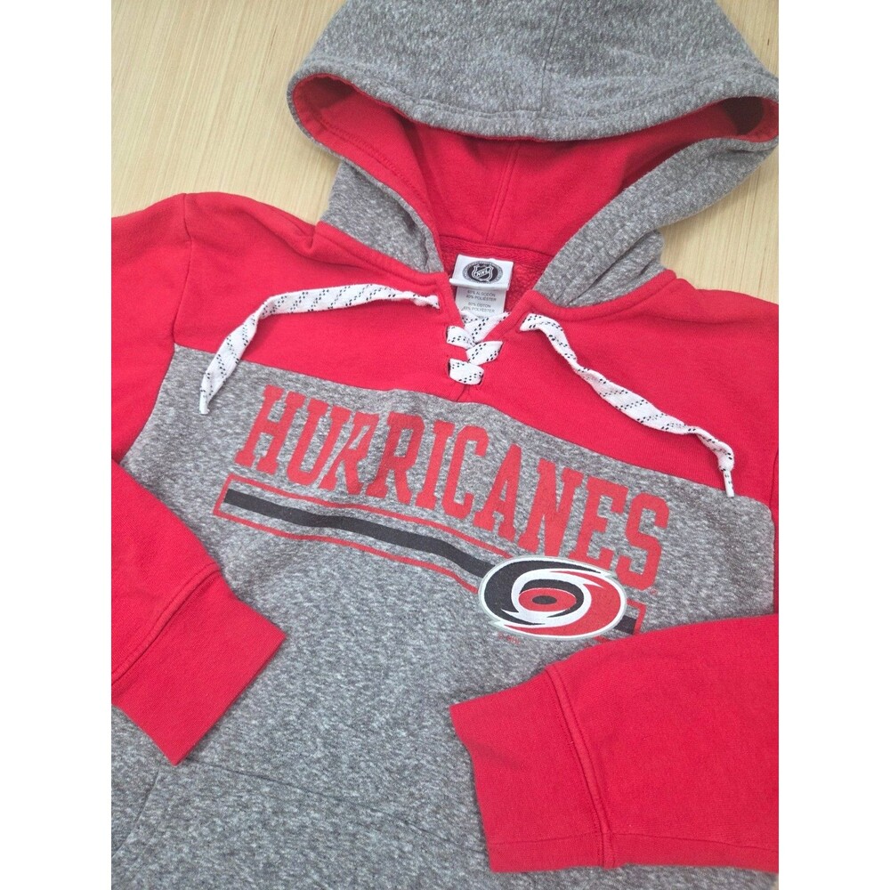 Carolina Hurricanes NHL Hockey Hoodie Sweatshirt Gray Red Size Small 34/36